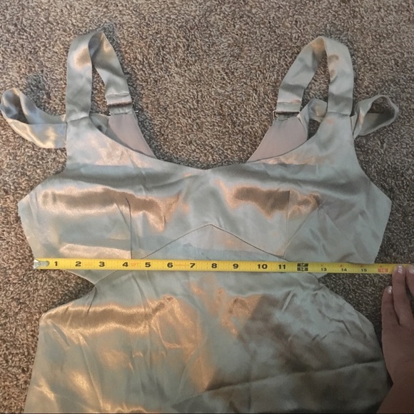 Topshop Gold Satin Midi Dress cutout petite NWOT - Picture 8 of 8